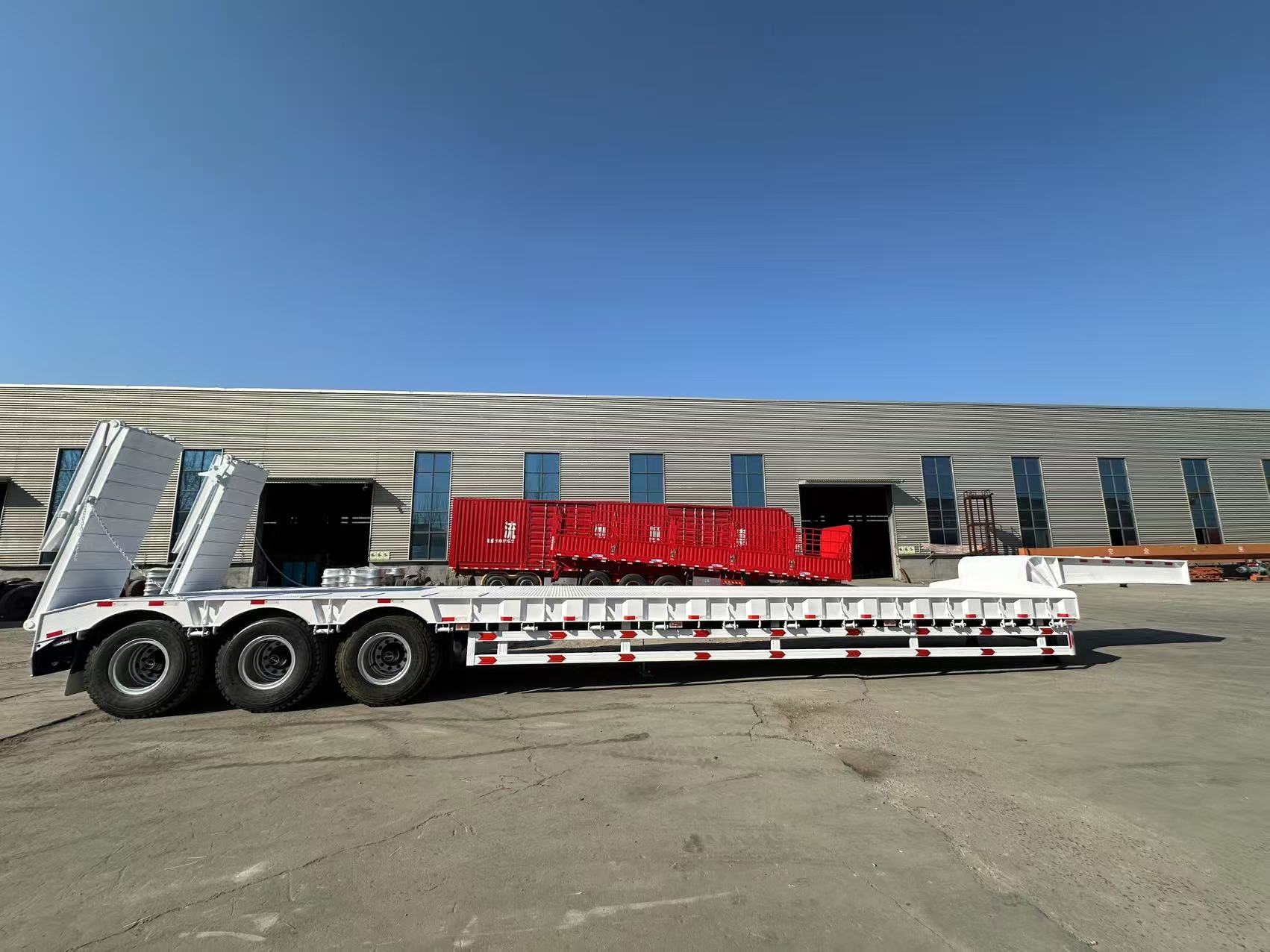 3 Derun Vehicle's Axle Lowbed Semi Trailer Dikirim ke Ghana