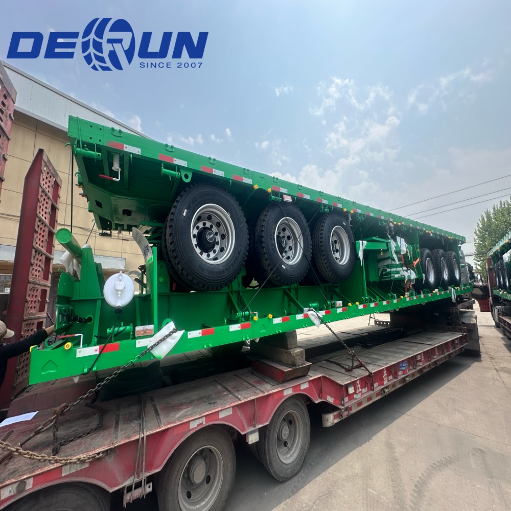 Derun 4 Unit Tri-Axle Cargo Dropside Semi Trailer telah dikirim ke Aljazair