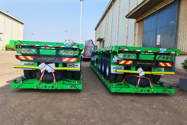 Derun 4 Unit Tri-Axle Cargo Dropside Semi Trailer telah dikirim ke Aljazair