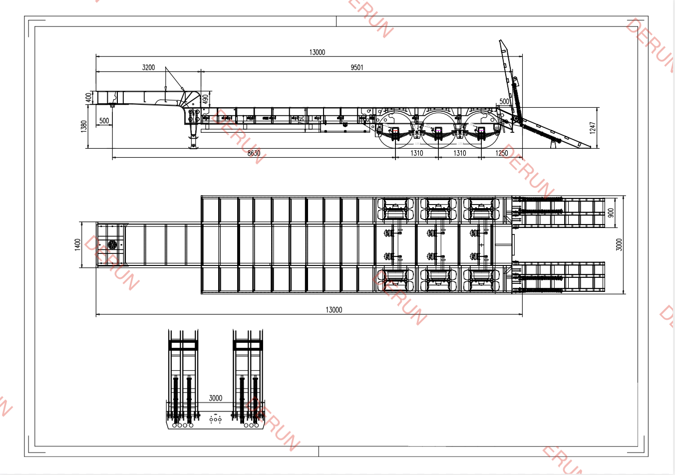 Gambar 3 Gandar Lowbed Trailer