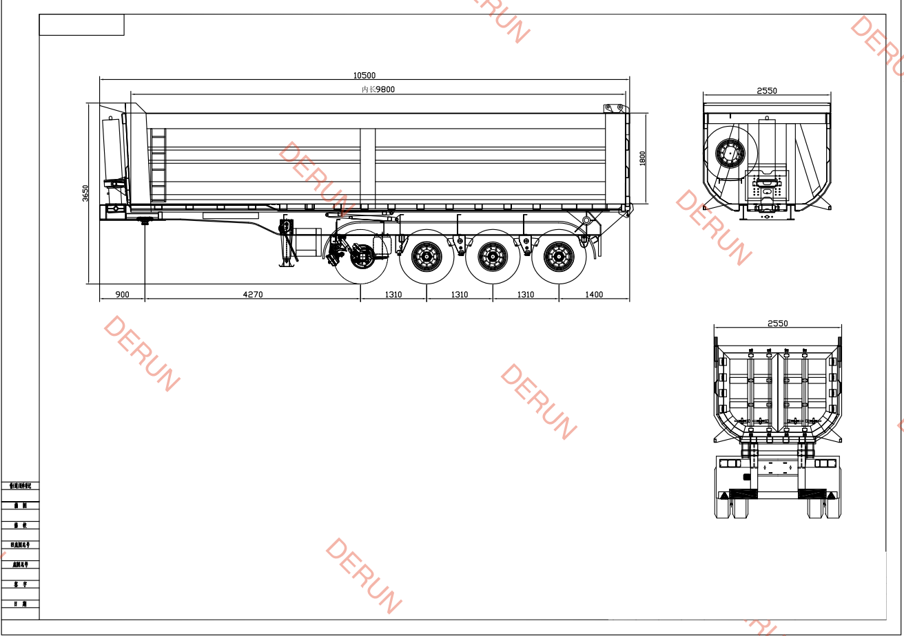 Gambar 4 gandar u tipe trailer dump belakang