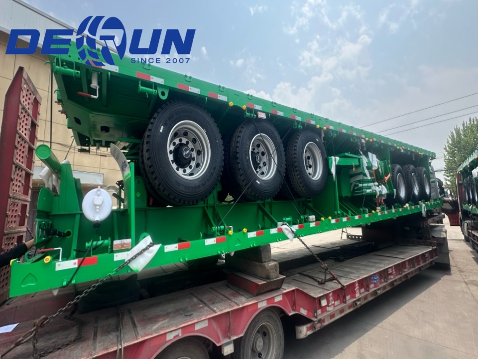 Derun 4 Unit Tri-Axle Cargo Dropside Semi Trailer telah dikirim ke Aljazair